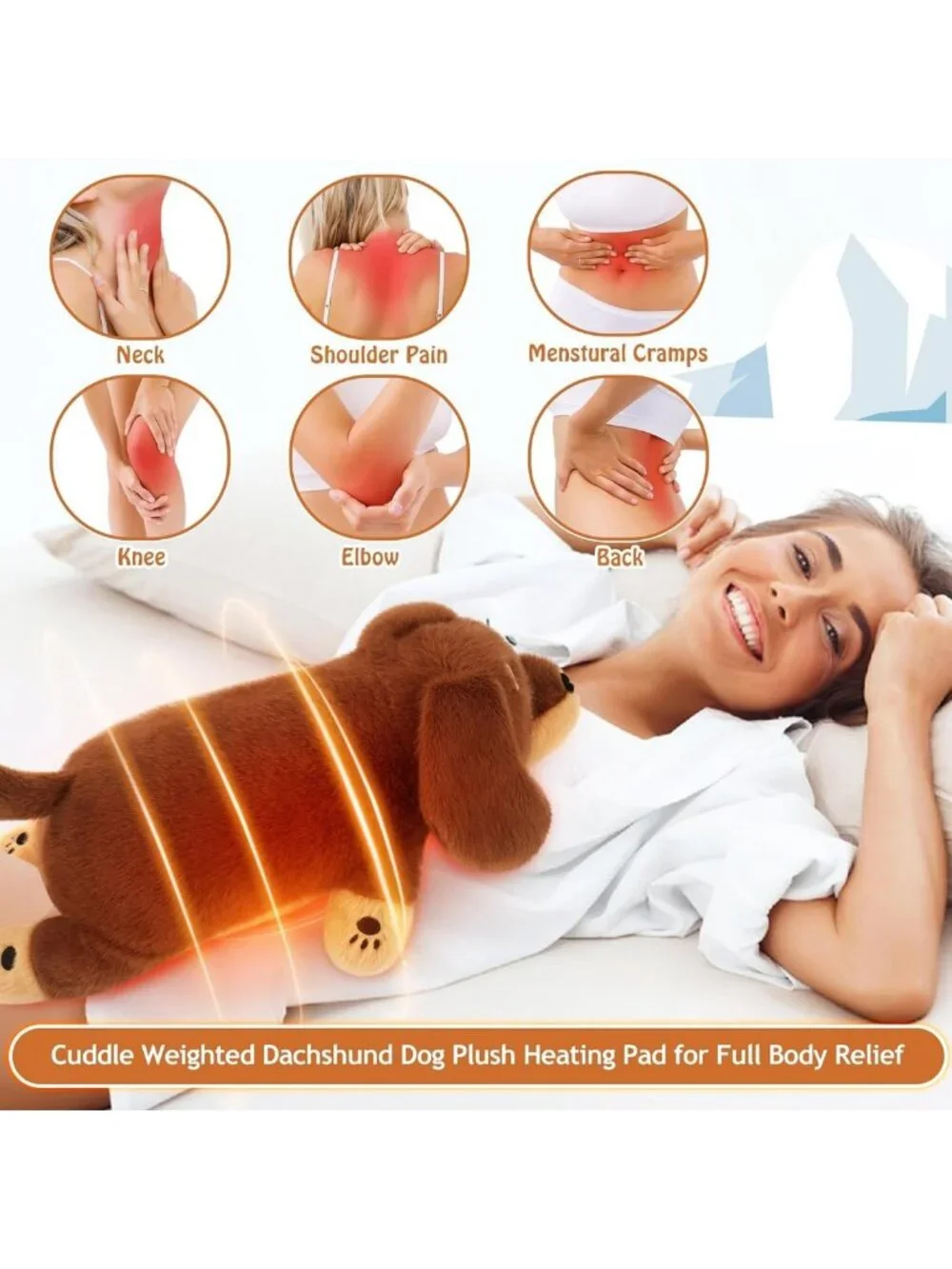 2lb Microwavable Dachshund Heating Pad for Cramps & Pain Relief - Gift for Kids